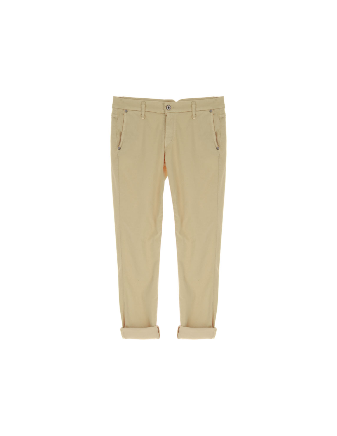 Please Femme Pantalon forme Chino en toile de coton stretch coloris camel