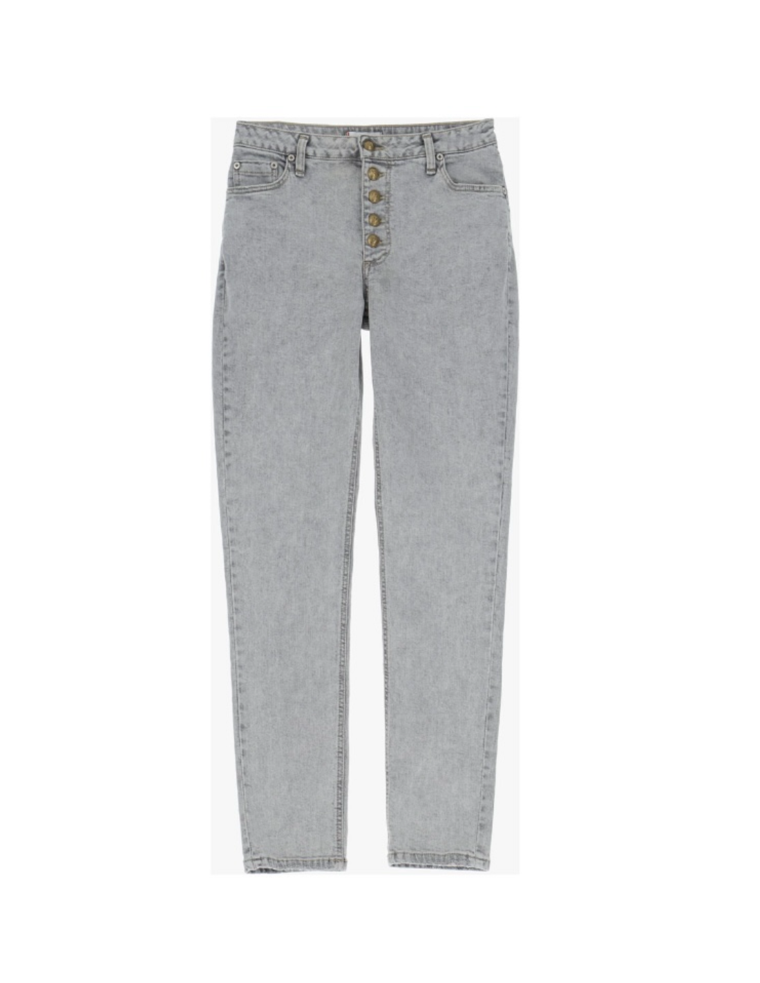 Pantalon Femme Please - Regular Slim - Boutonnage Apparent - Gris (Grigio  Denim)