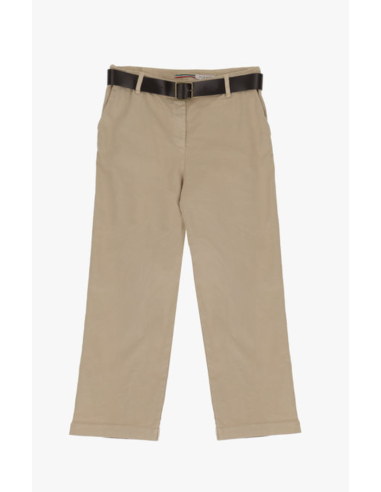 Please Femme pantalon 7/8e forme chino baggy en coton beige (out milk)