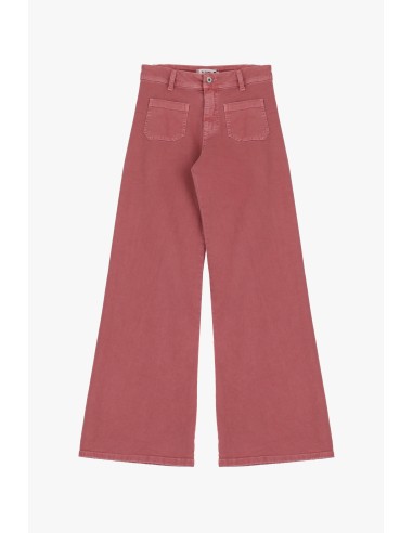 Please Femme jean flare à poches plaquées en coton stretch coloris rose (mesa rose)