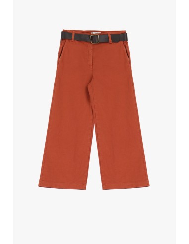 Please Femme pantalon 7/8e forme chino baggy en coton terracotta