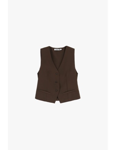 Please Femme gilet de tailleur coloris chocolat (cioccolato)