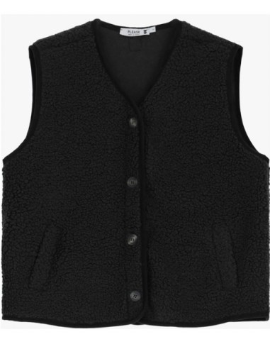 Please femme gilet bouclette coloris nero (noir)