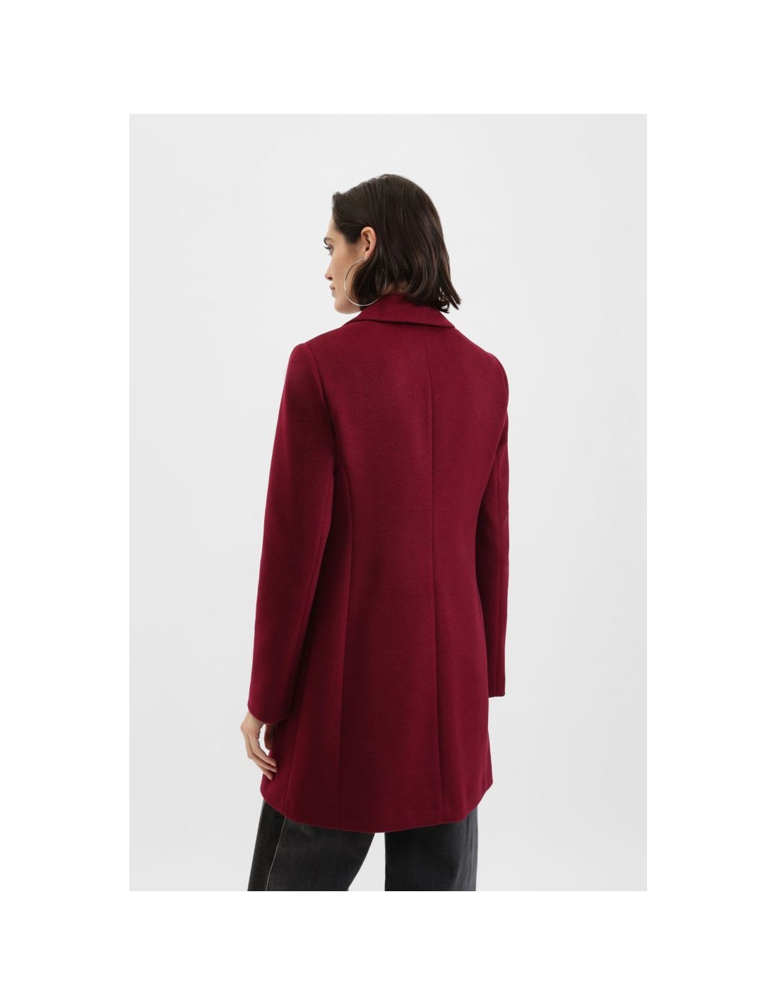 Manteau court bordeaux femme best sale