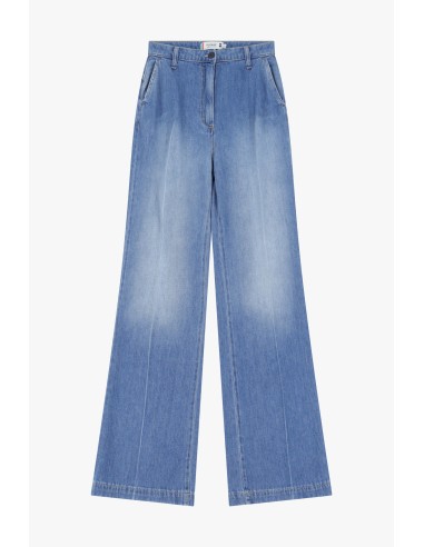 Please Jean forme flare en denim delavé