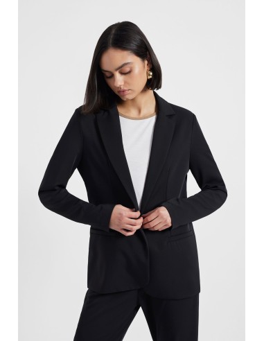 Please femme blazer de tailleur en crêpe fluide noir