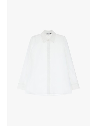 Please Chemisier Oversize en Coton Blanc