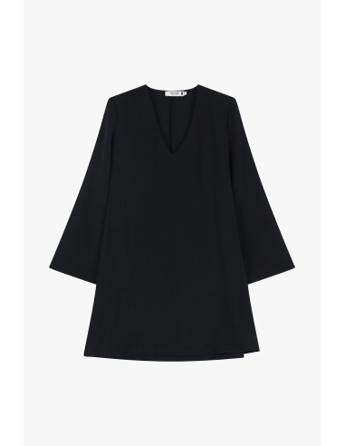 Please robe courte en crepe Noir