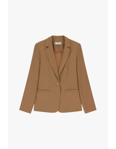 Please blazer de tailleur en crêpe fluide Camel