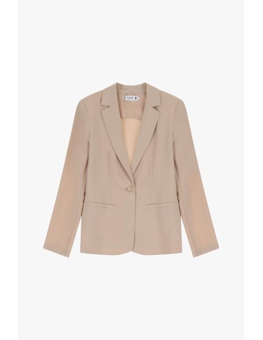 Please blazer de tailleur Beige en crêpe fluide