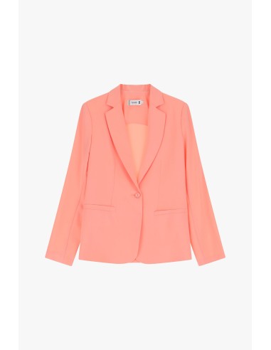 Please femme blazer de tailleur en crêpe fluide coloris Saumon