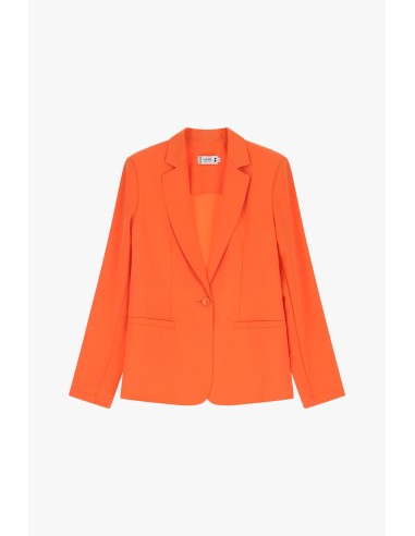 Please femme blazer de tailleur en crêpe fluide coloris Orange