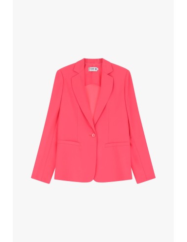 Please femme blazer de tailleur en crêpe fluide coloris Corallo