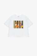 T-shirt femme à imprimé chiens illustrés, coton blanc – Please