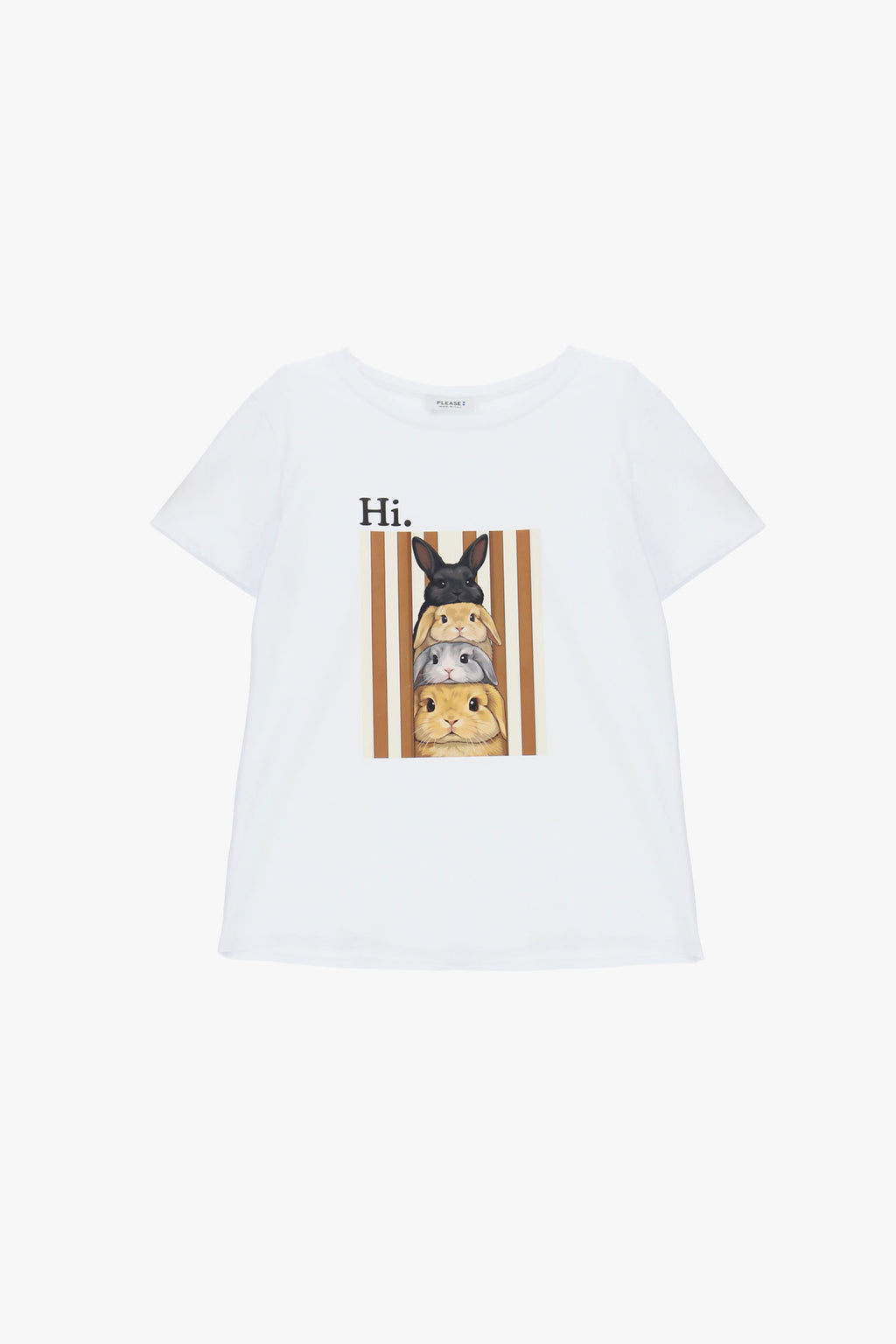 T-shirt femme à imprimé lapins, coton blanc – Please