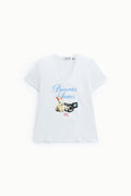 T-shirt col V imprimé Bunnies Series – Please