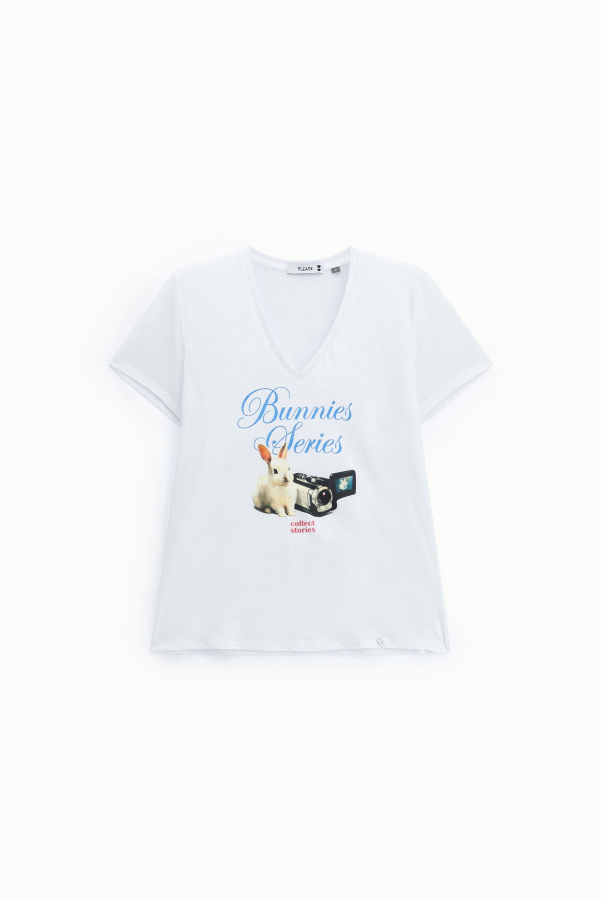 T-shirt col V imprimé Bunnies Series – Please