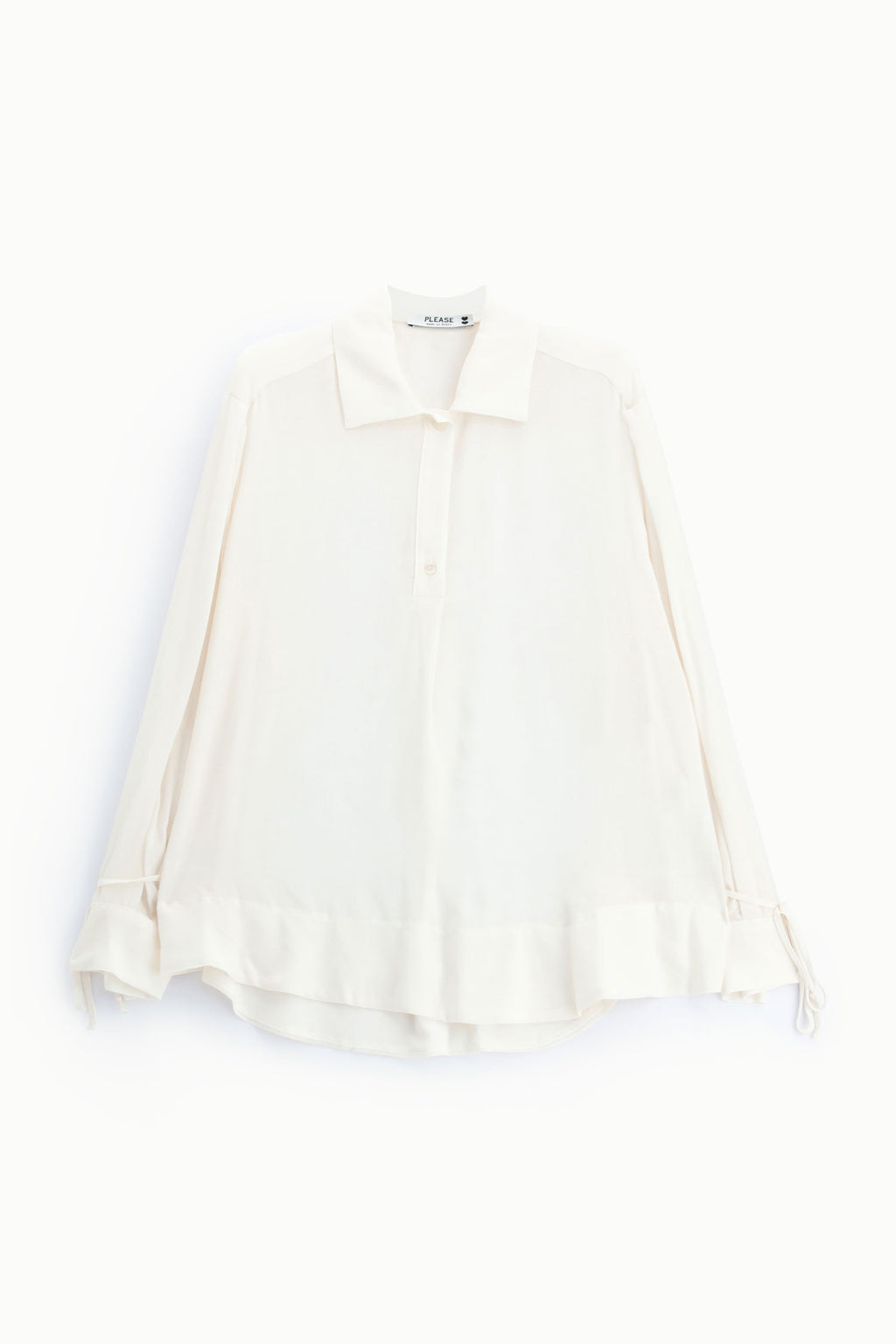 Chemise fluide à liens coulissants aux poignets – Please