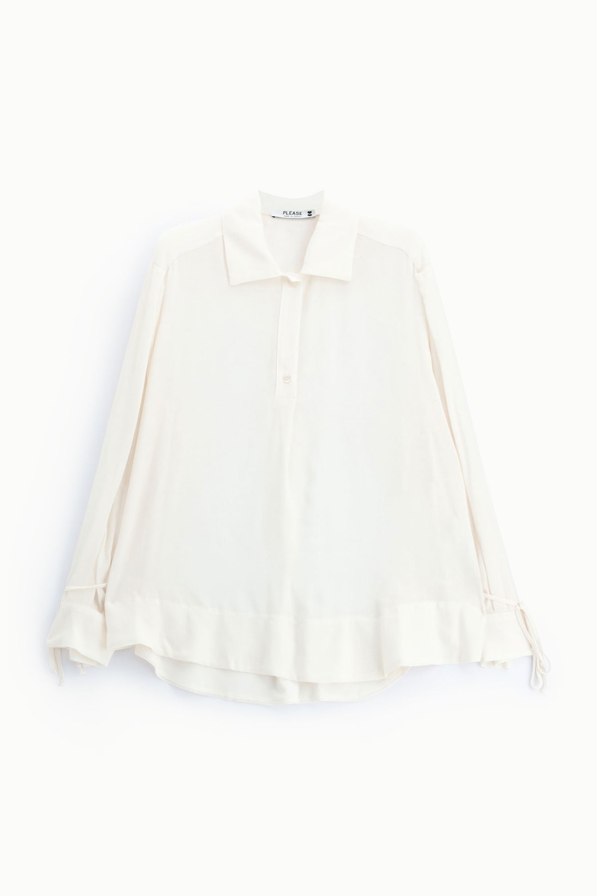 Chemise fluide à liens coulissants aux poignets – Please