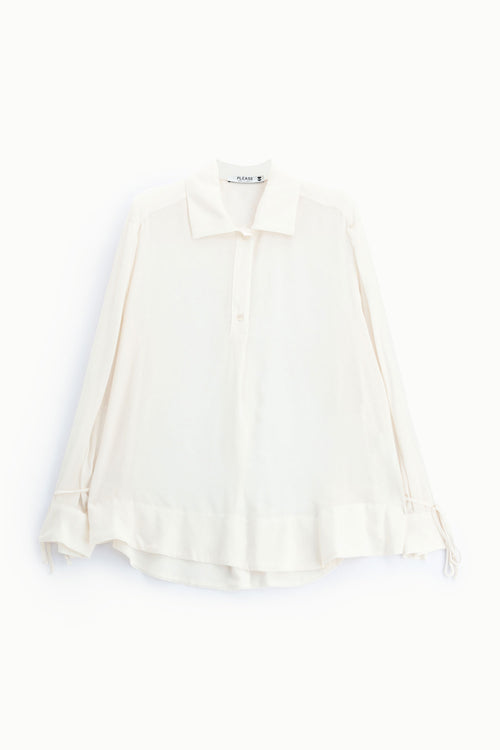 Chemise fluide à liens coulissants aux poignets – Please