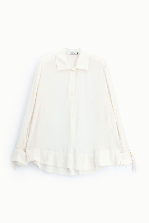Chemise fluide à liens coulissants aux poignets – Please
