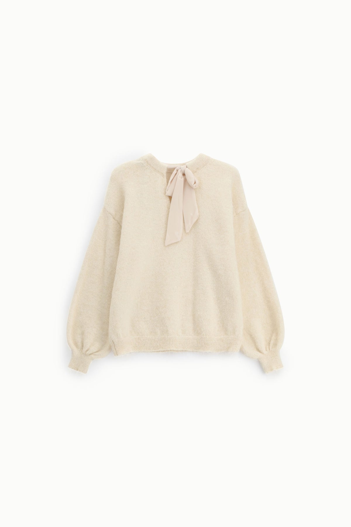 Pull femme manches ballon avec nœud au dos – Please