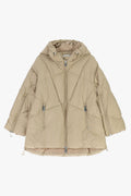 Doudoune courte femme oversize à capuche, coloris beige – Please