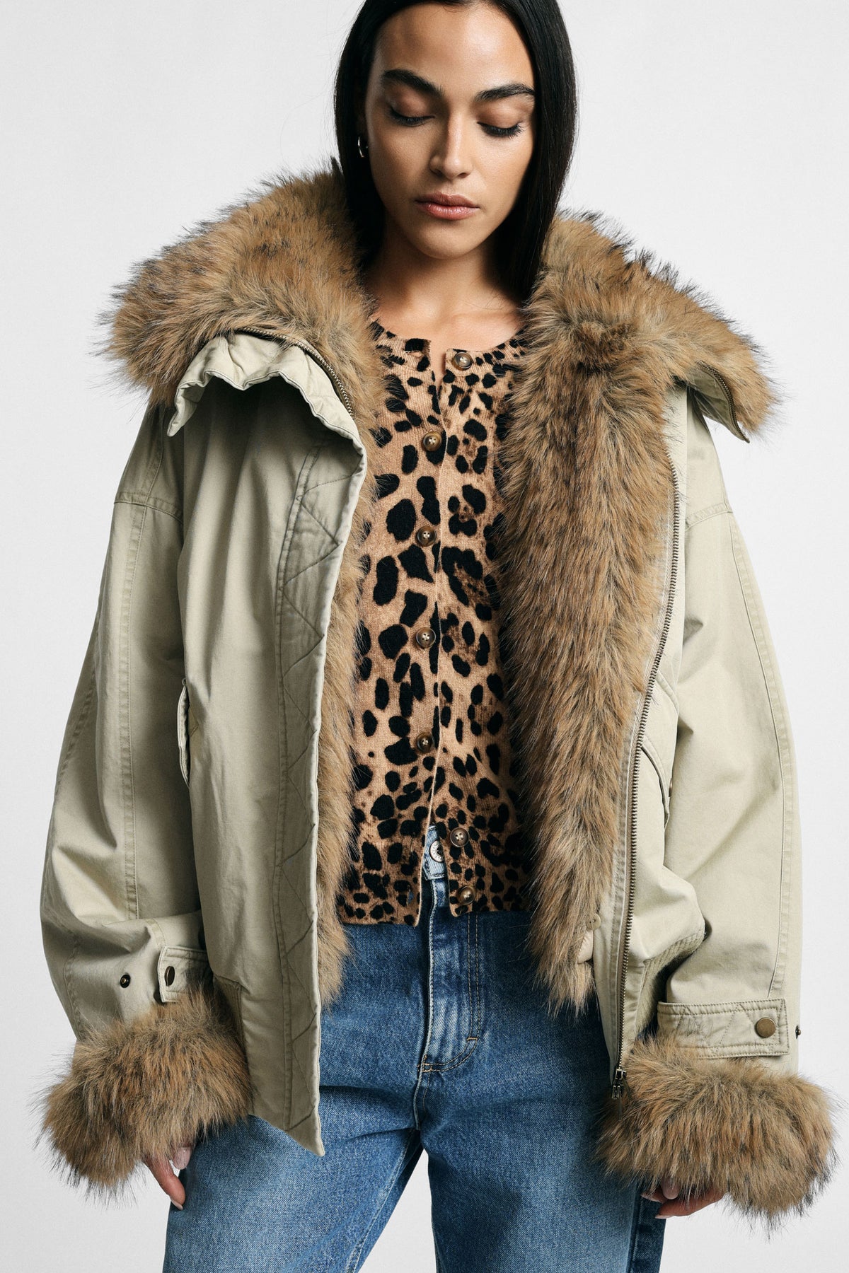 Blouson aviateur femme oversize, vue de dos – Please
