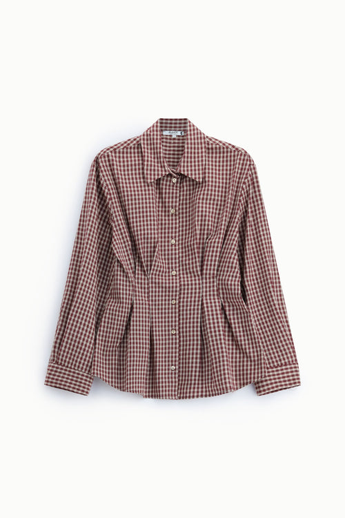 Chemise à carreaux avec pinces devant – Please