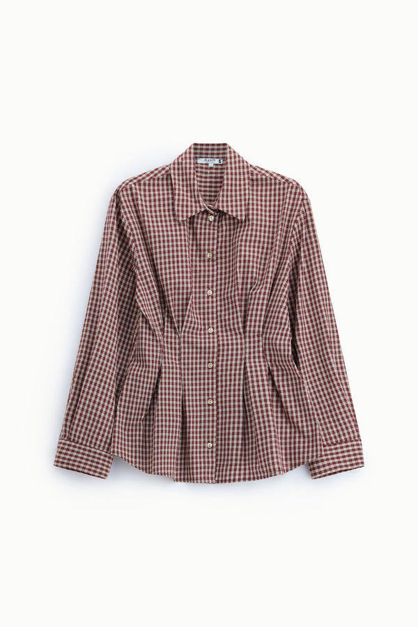 Chemise à carreaux avec pinces devant – Please