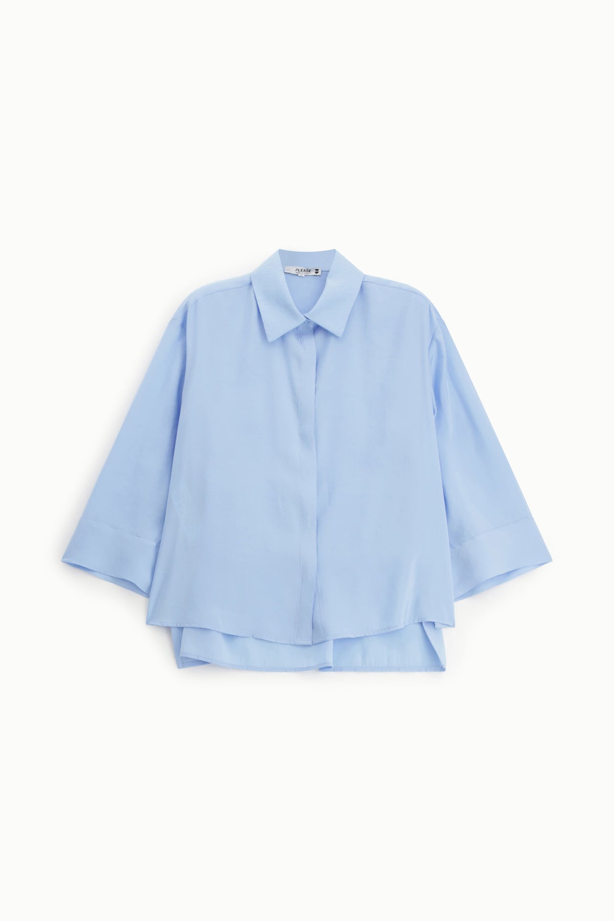 Chemisier femme fluide à manches kimono, packshot, coloris azzuro – Please