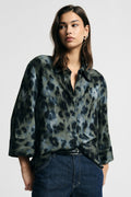 Chemise regular imprimé léopard manches trois-quarts – Please Femme