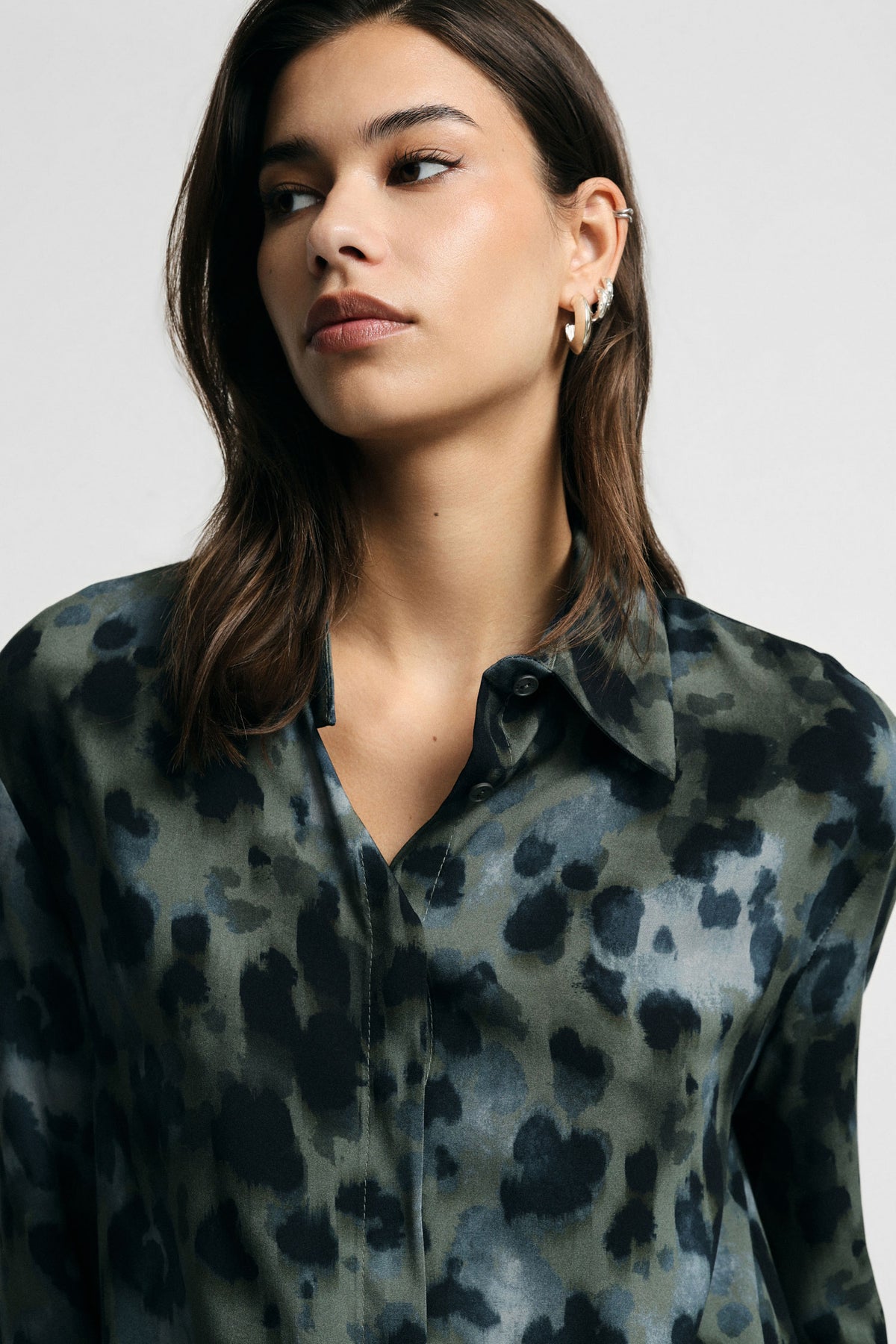 Chemise regular imprimé léopard manches trois-quarts – Please Femme