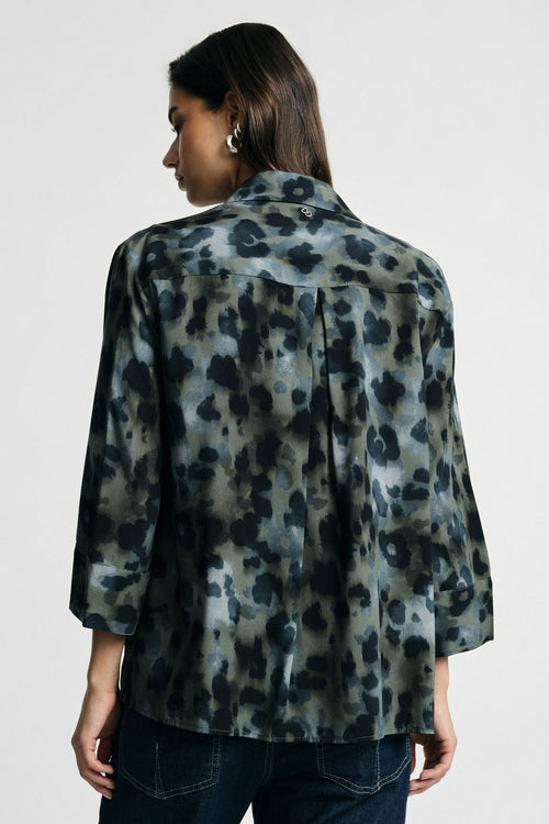Chemise regular imprimé léopard manches trois-quarts – Please Femme