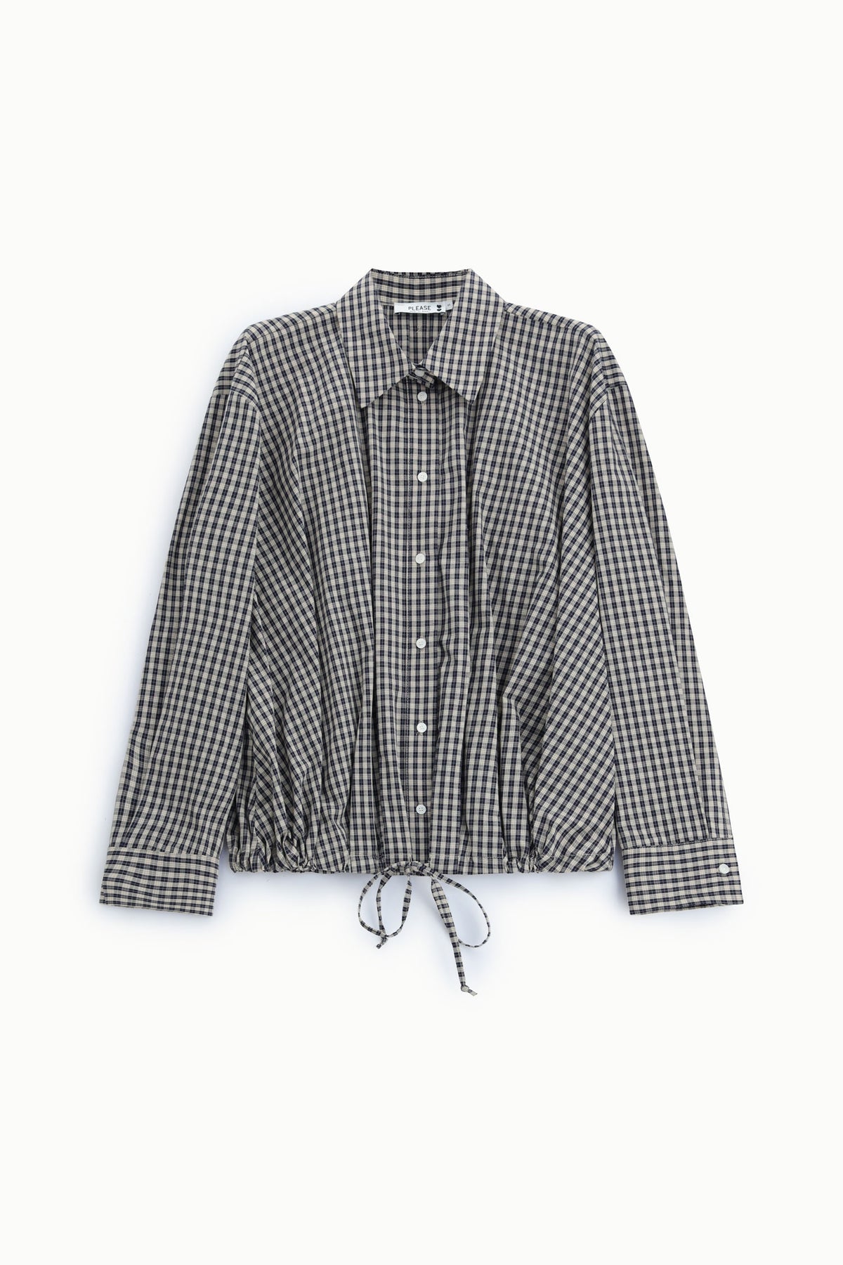 Chemise femme à carreaux vichy, bas coulissant – Please