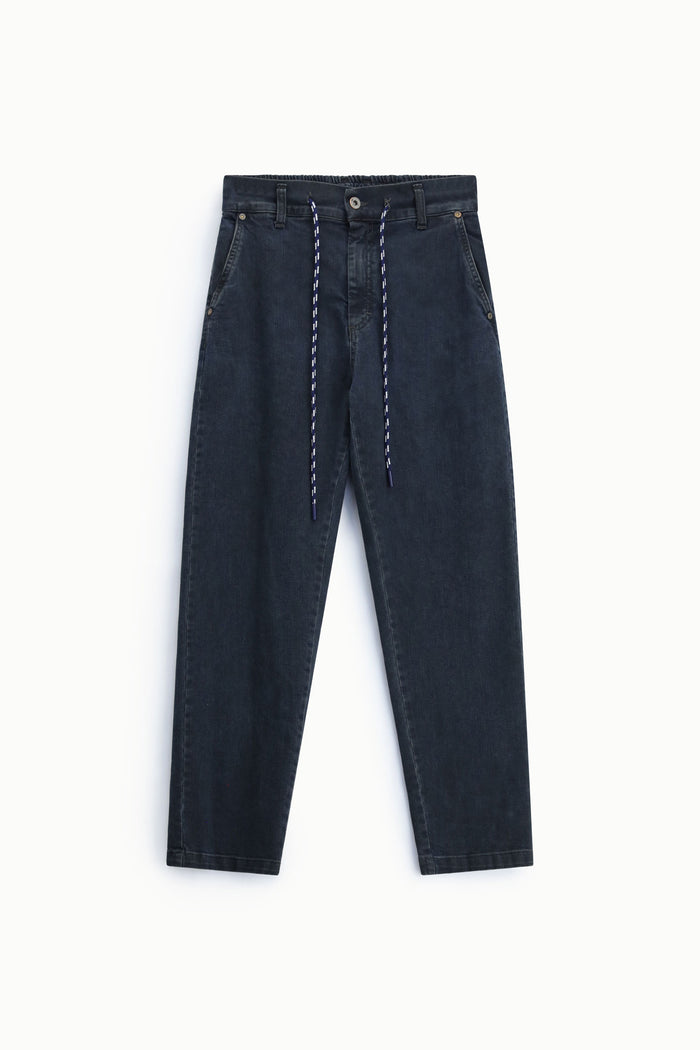 Jean baggy femme taille haute – ceinture corde – Please