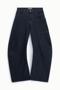 Jean balloon femme à poche plaquée latérale, denim brut – Please