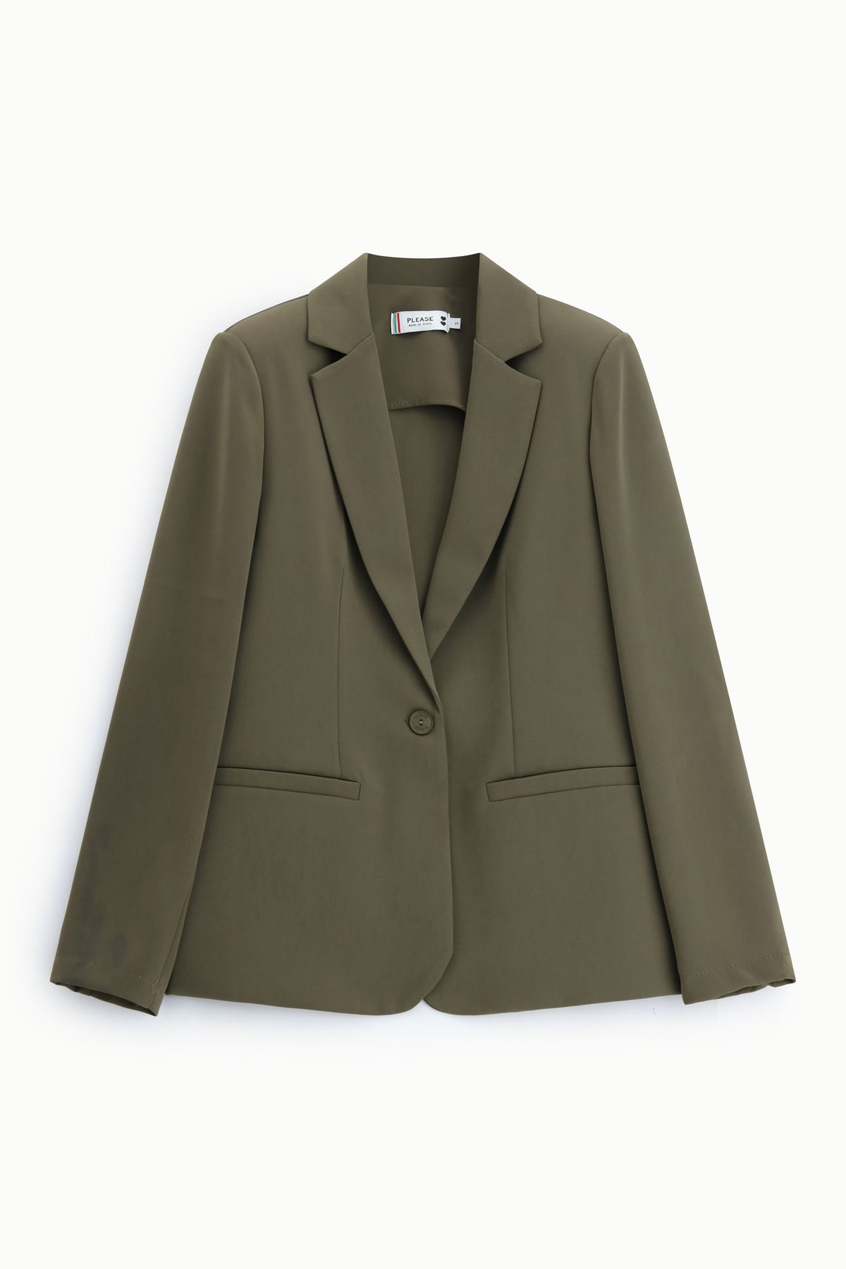 Blazer de tailleur en crêpe fluide -, coloris kaki – Please