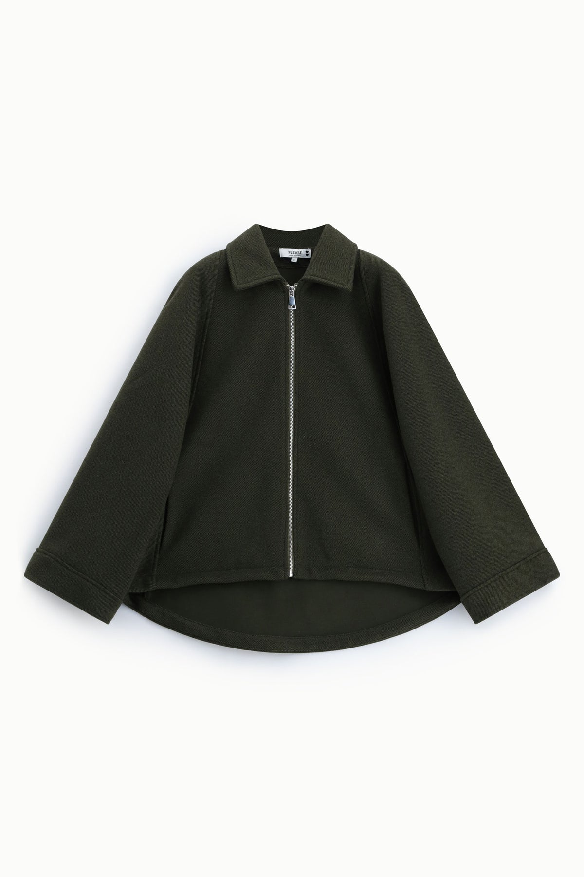 Surchemise zippée femme – dos allongé, coupe ample – Please