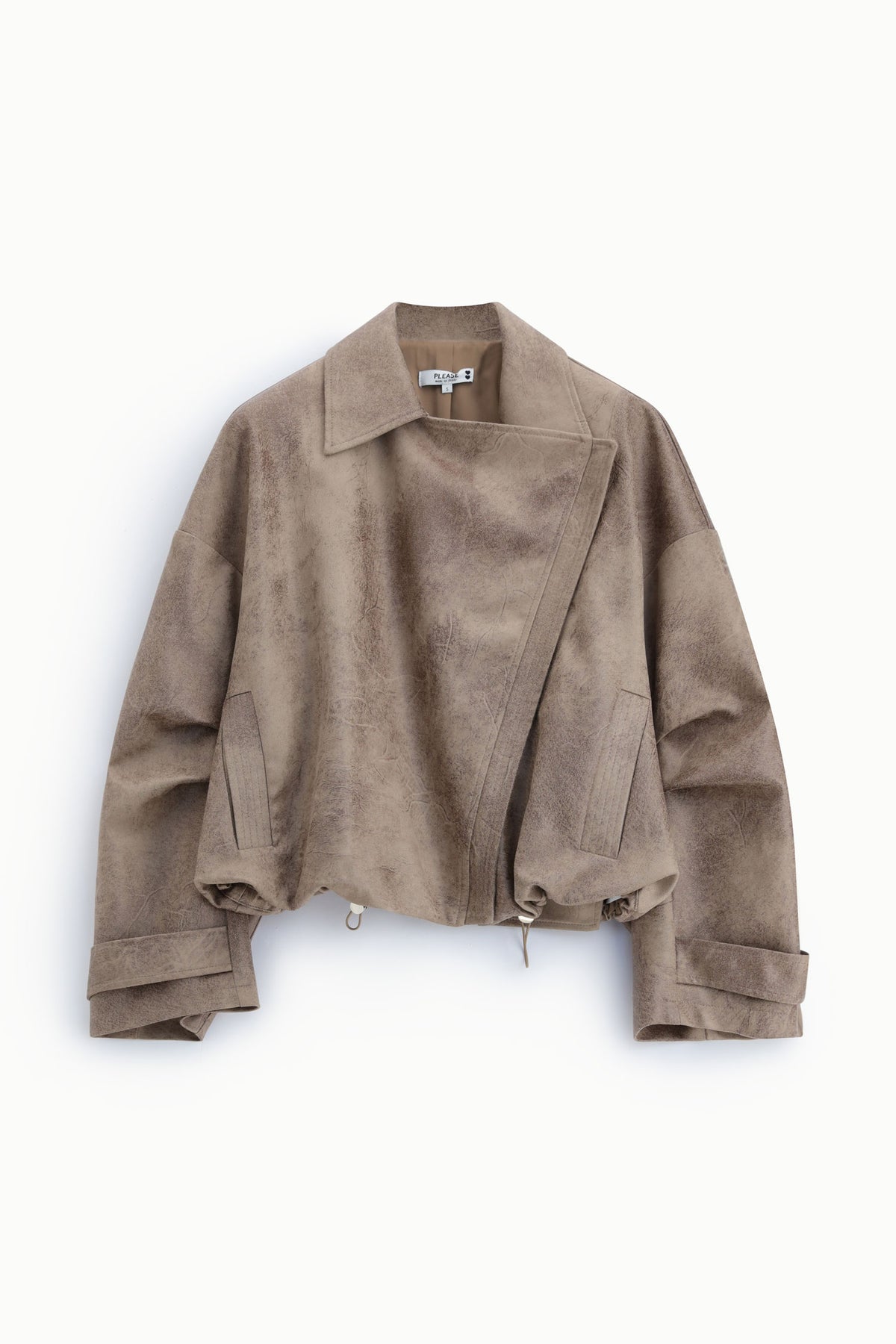 Veste biker femme oversize – fermeture asymétrique – Please