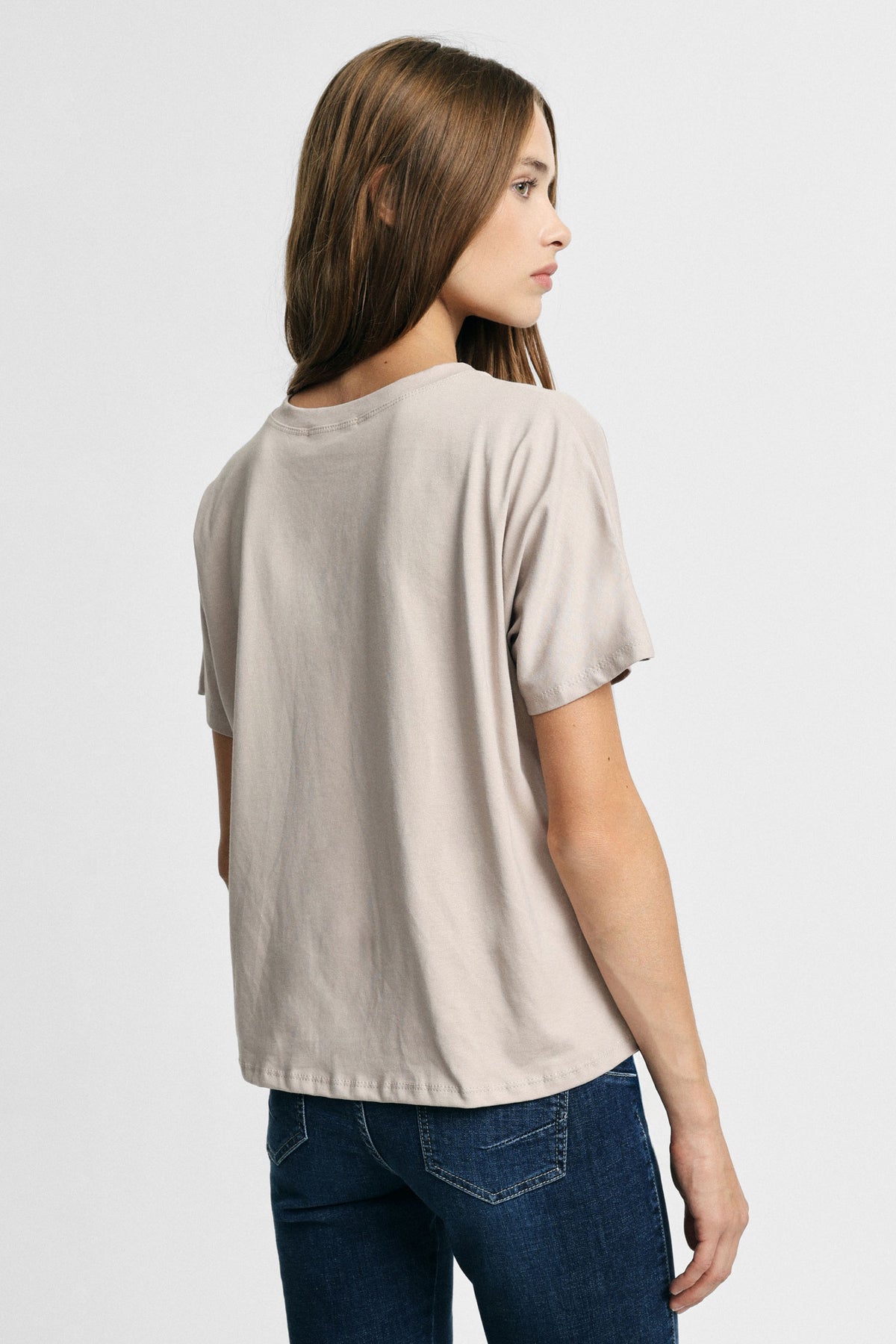 T-shirt col rond ample à imprimé Please