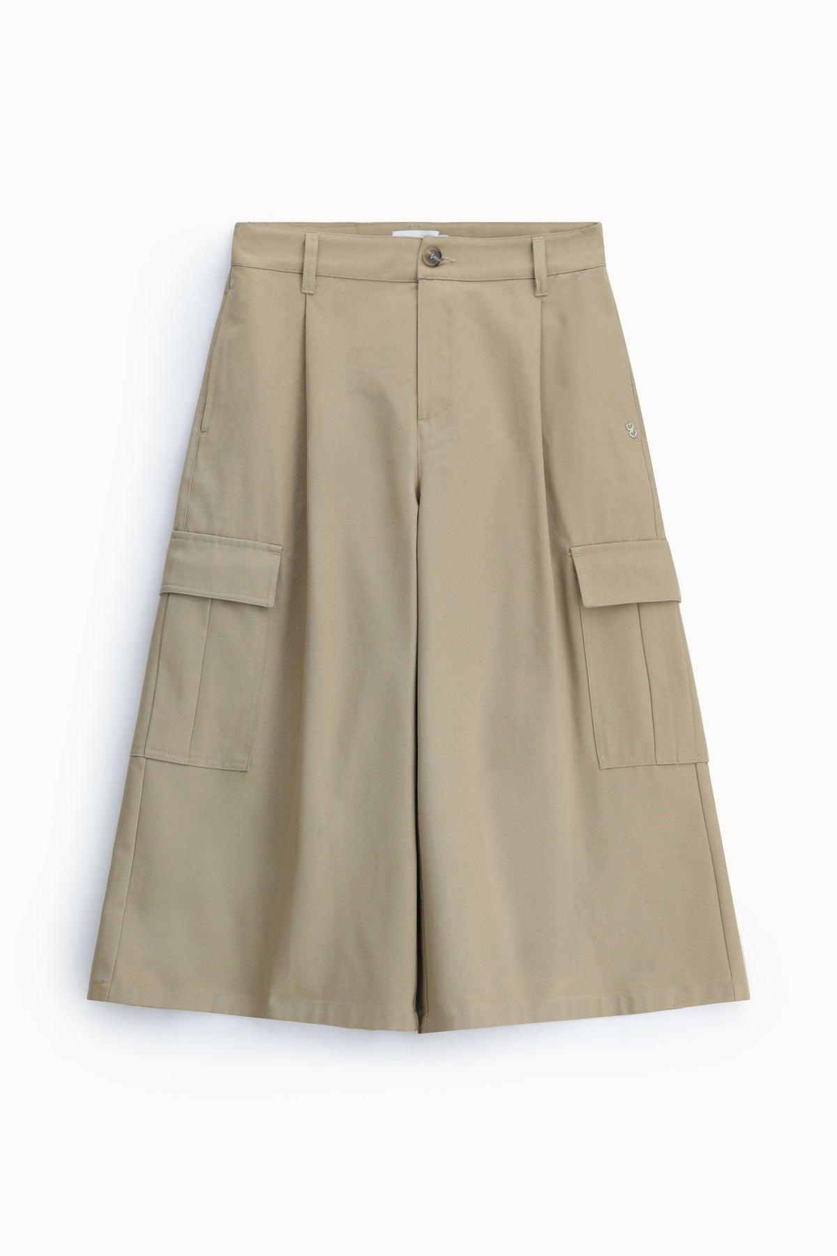 Jupe-culotte cargo femme à pinces – coton, coloris camel – Please