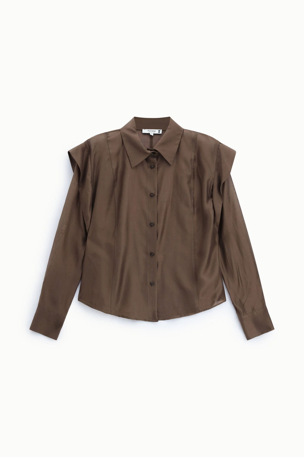Chemise femme à épaules structurées – coupe droite – Please