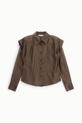 Chemise femme à épaules structurées – coupe droite – Please