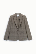 Blazer à carreaux une bouton épaules structurées – Please