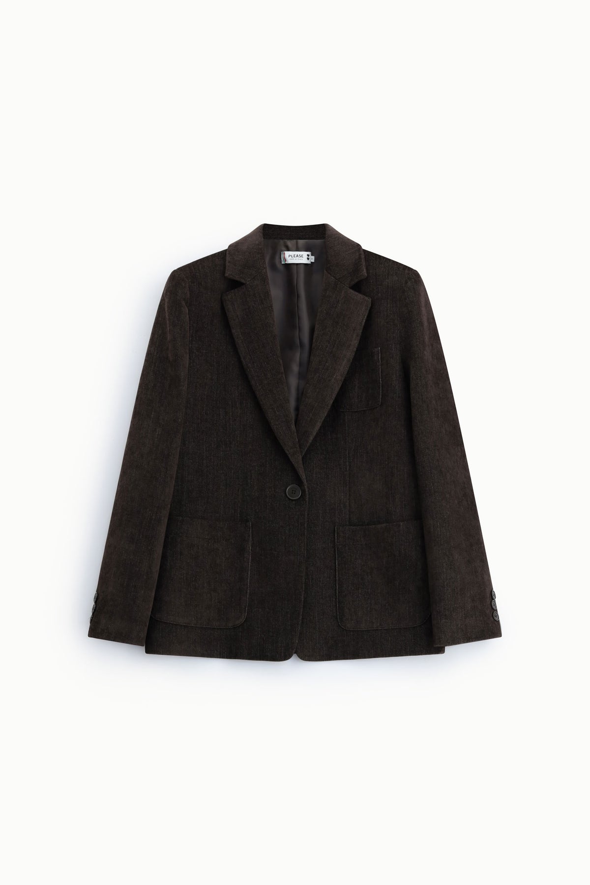 Blazer droit femme à poches plaquées, coloris marron – Please