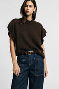 Pull sans manches à volants d'épaule – Please