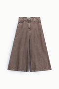 Jupe-culotte femme cinq poches en coton et lyocell, coloris chocolat – Please