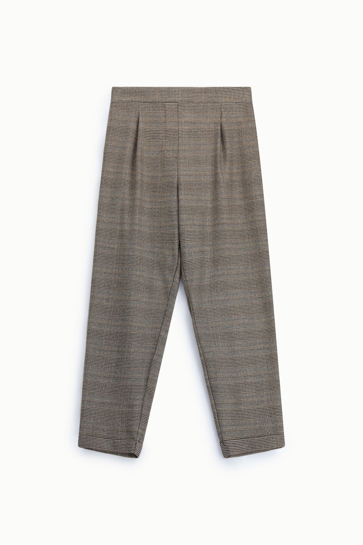 Pantalon tailleur à carreaux et pinces – Please