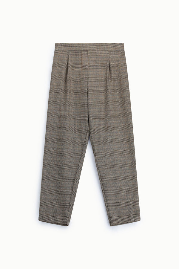 Pantalon tailleur à carreaux et pinces – Please